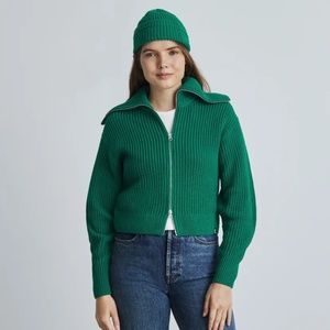 Everlane The Chunky Cardigan Green XS NWT